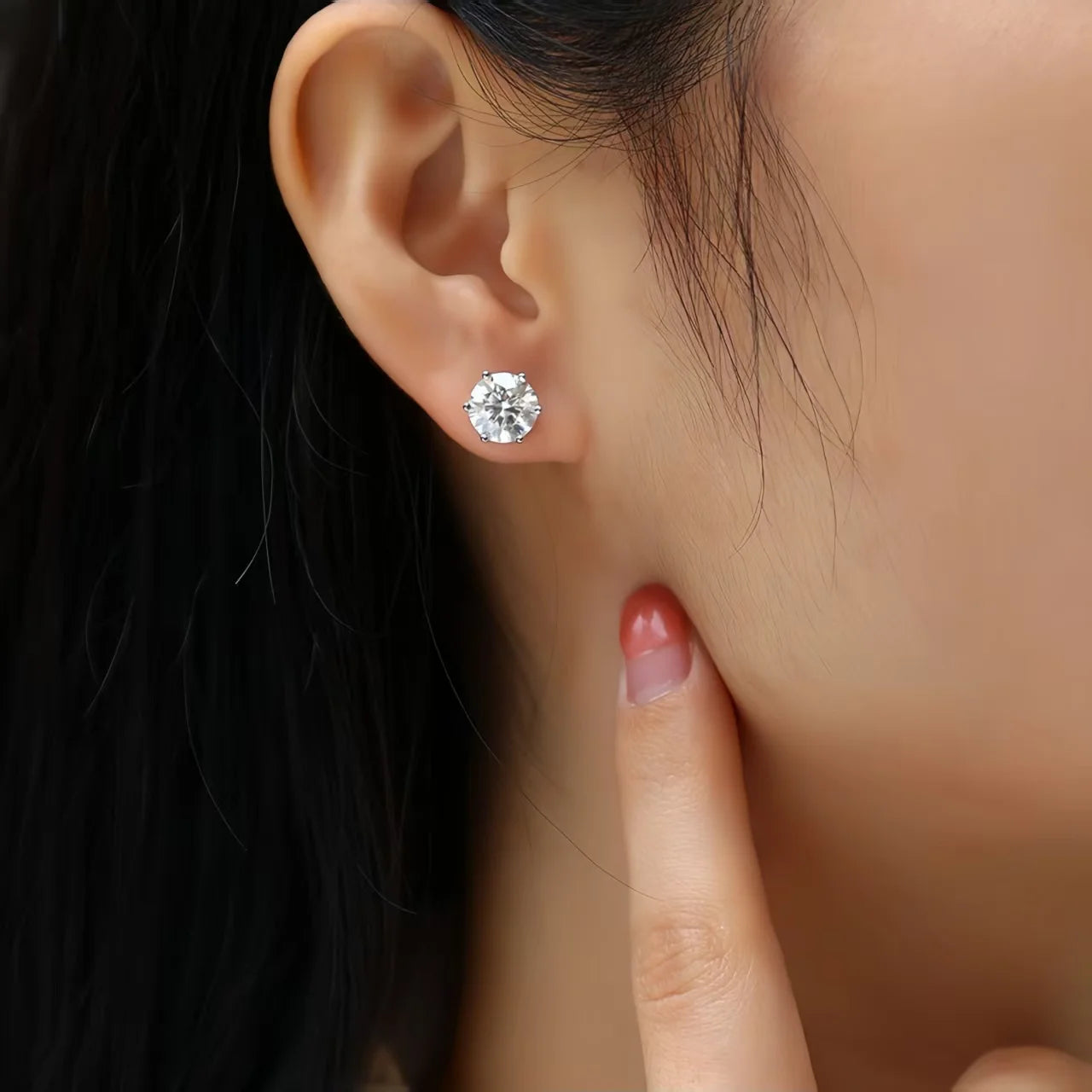 Moissanite Diamond Stud Earrings – D Color 925 Sterling Silver Gold Plated