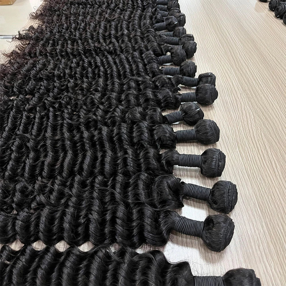 Deep Wave Hair Bundles 20-24 Inch – 12A Human Hair Extensions