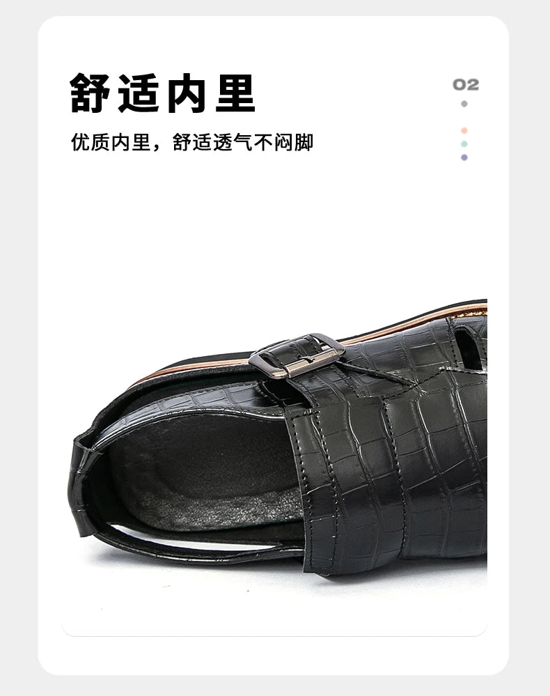 Summer New Sandals Comfortable, Lightweight, Personalized, Handsome, Fashionable, Popular, One Step Men's Leather Shoes