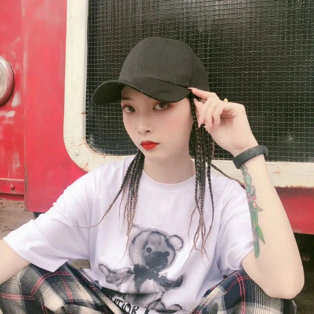 Baseball Cap Wig Hip Hop Hat Daily Wear Peaked Cap Wig Hair Dreadlocks Cap 35cm Dirty Hair Braid Sun Visor Hats Funny Costume