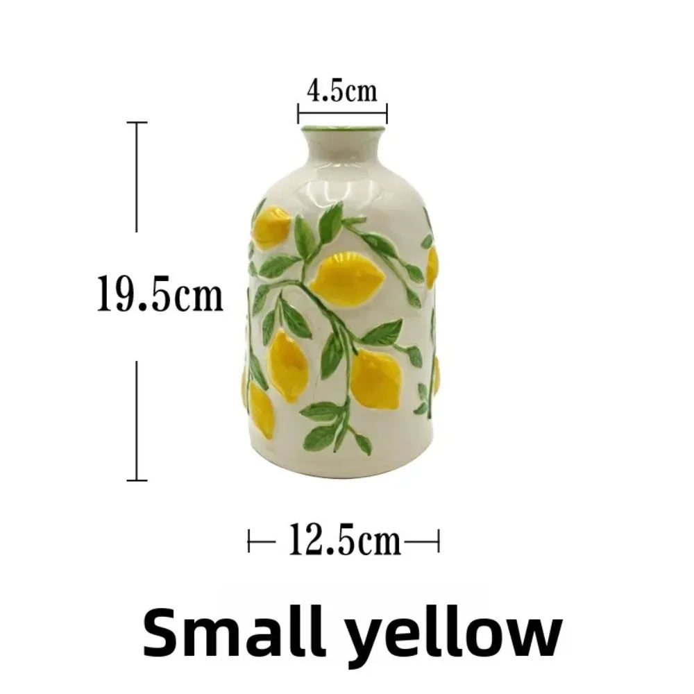 Ceramic Lemon Flower Vase