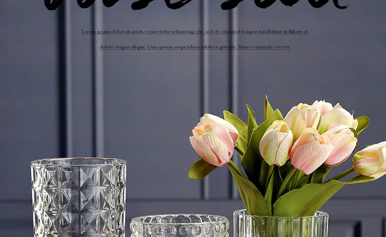 Embossed Vase Glass Crystal Net Red French High-quality