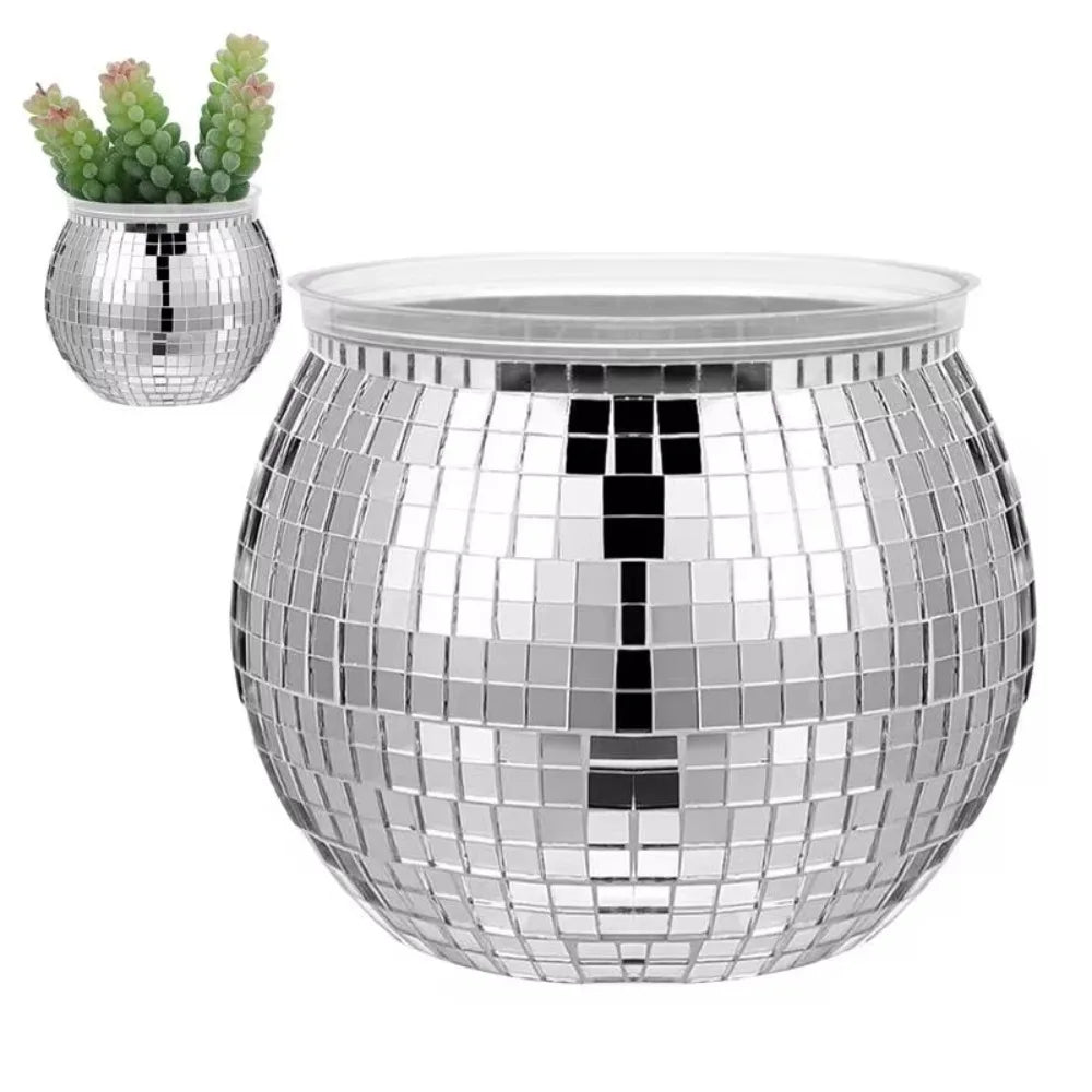 Silver Mirror Glass Decor Vase