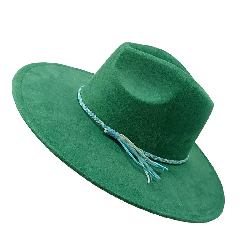 Gorras Para Hombres Three styles Suede Hat Water drop hat 9.5cm Wide Brim Fedora Hat Women's Autumn and Winter Felt Jazz Hat