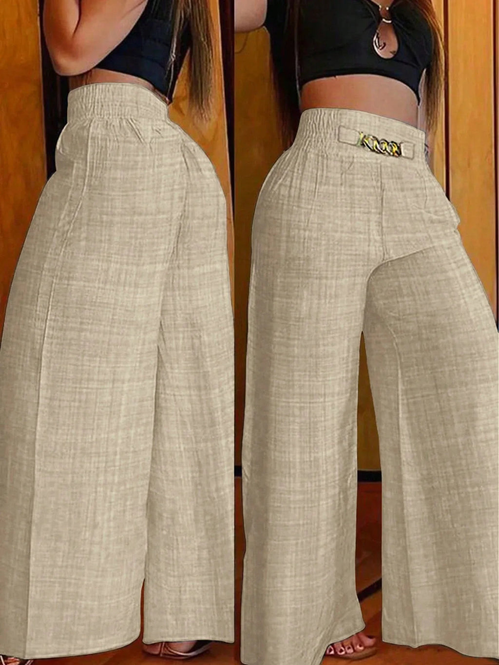 Elegant Solid Wide Leg Pants Fashion