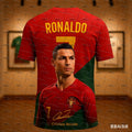 AI Hot Selling Cristiano Ronaldo Fashion 3D Printed Fan Commemorative Edition Sports Comfortable Oversized Football Jersey
