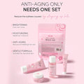 Sakura skin care sets with cleanser, serum, eye cream, facial cream, sunscreen beauty products for women, travel skin care kit