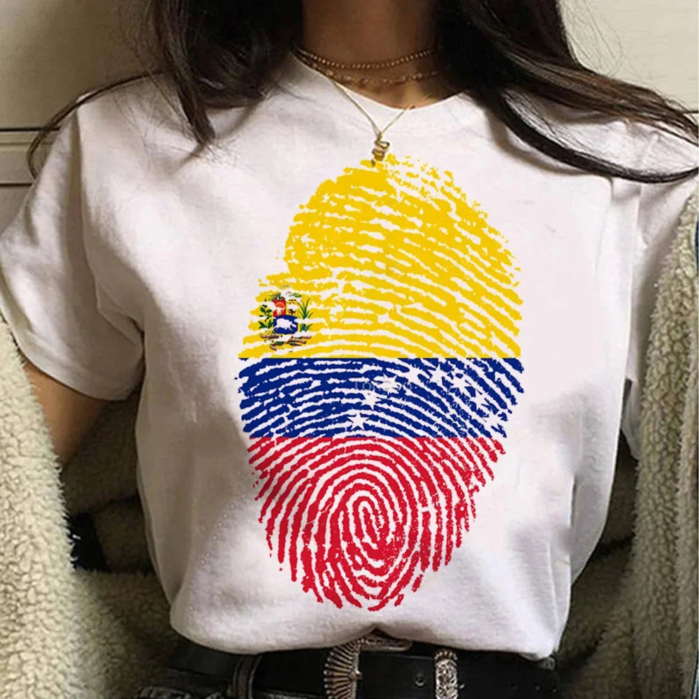 Venezuela T Shirt Women Harajuku Comic Designer Tshirt Female Anime Manga Designer Clothing Women Clothing