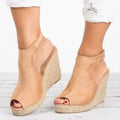 Heeled Sandals for Women Summer 2025 Espadrilles Women Sandals Comfort Buckle Strap Platform Shoes for Women New Sandalias Heels