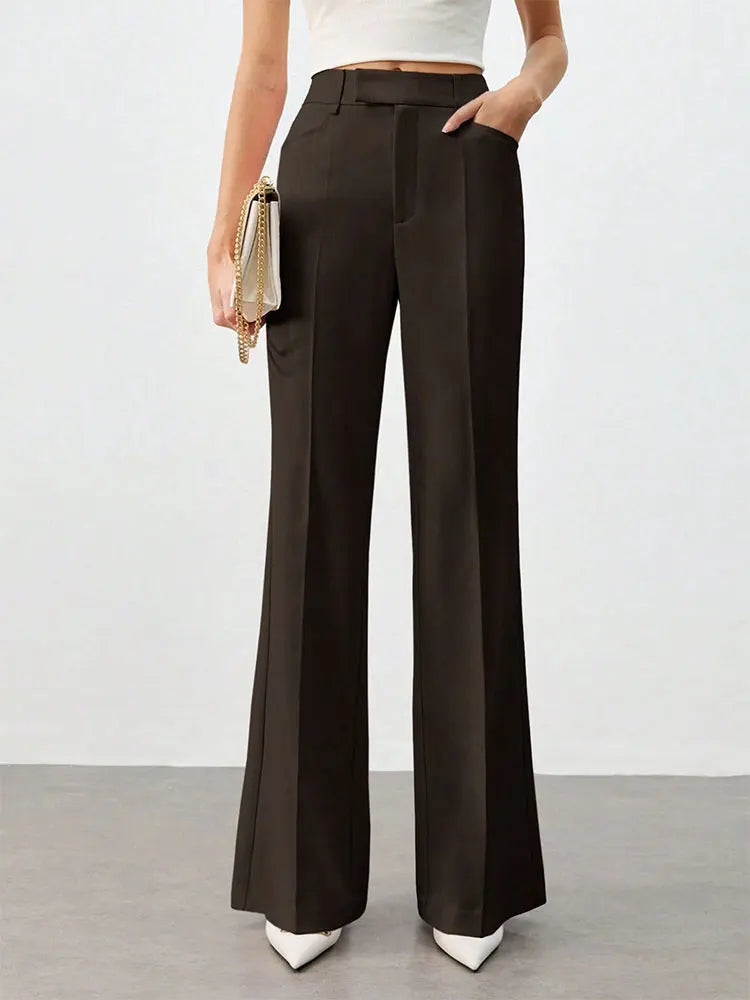 Women Suit Pants Autumn New Streetwear Fashion Casual Slim Pockets Zippers Trousers Solid Elegant Lady Versatile Pants Clothing