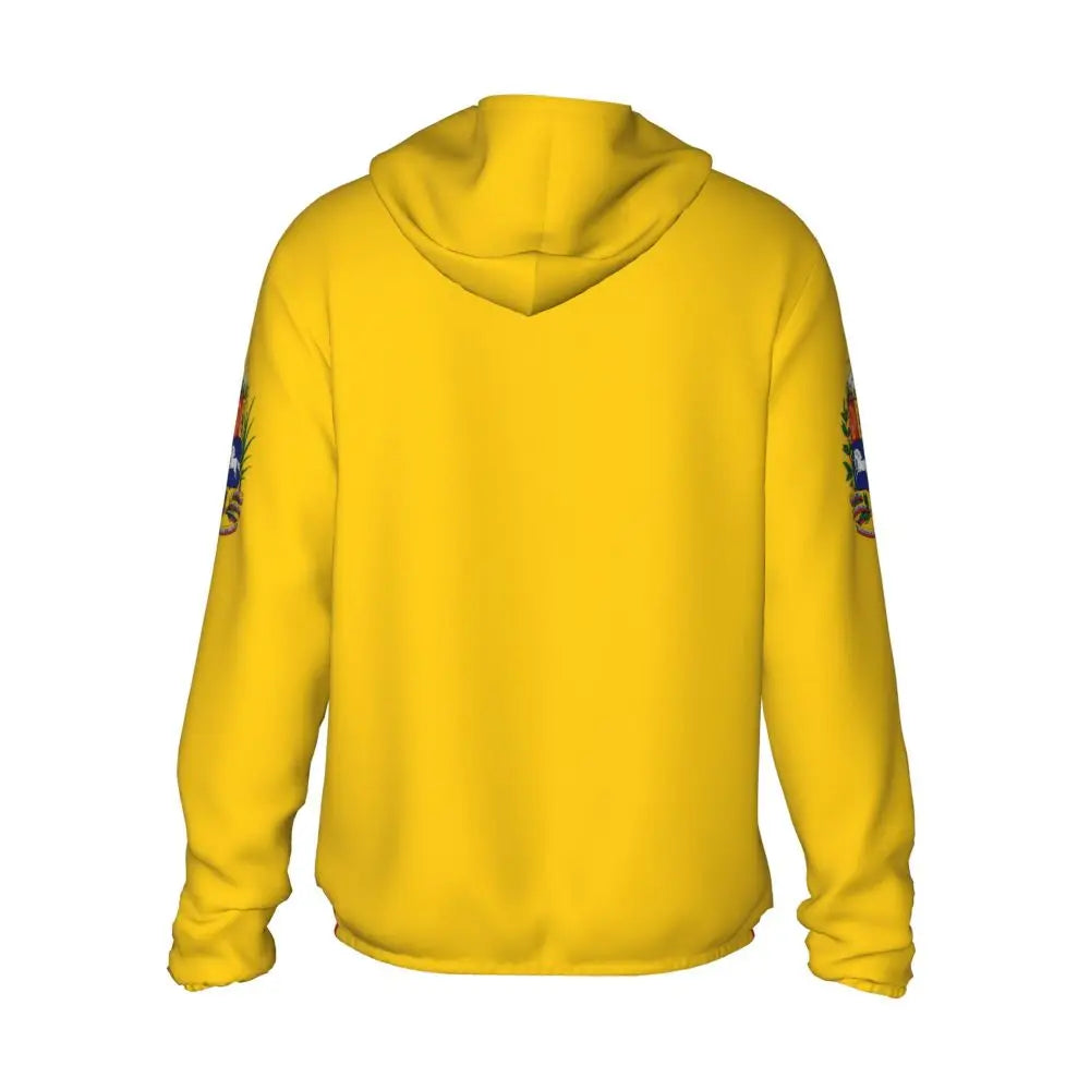 Venezuela Flag Polyester Hoodie Sunscreen Sun Protection Fishing Running Clothes Quick Dry Performance Long Sleeve With Zipper