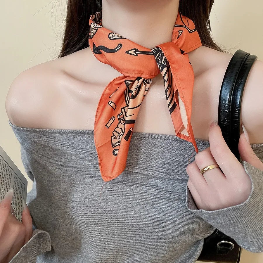 New Fashion Sunflower Printed Headscarf Hip Hop Wine Bandana Scarf Girls Square Scarves Headwear Bohemian Head Scarf Headbands D