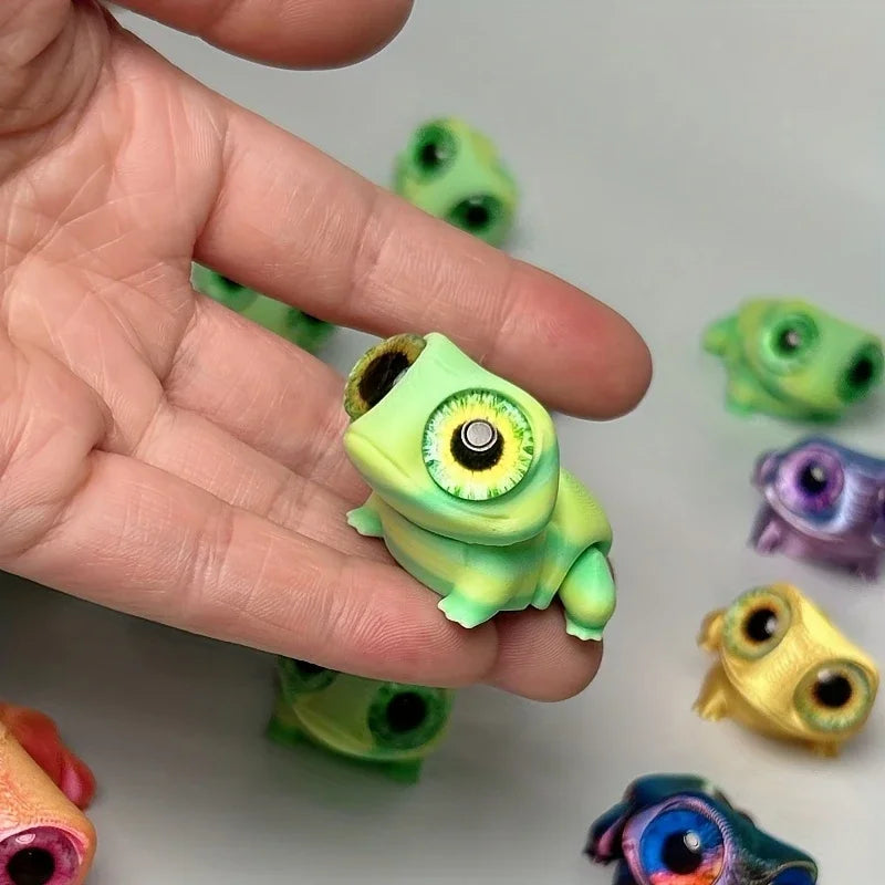 3D Printed Frog Car Ornaments With Realistic Colorful Color-changing Eyes - Perfect For Car Dashboard, Artist Desktop Decoration