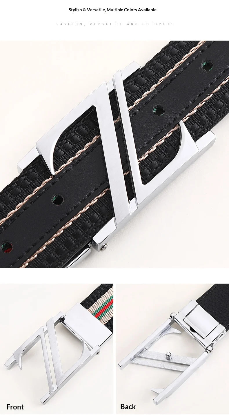 Leather luxury belt for men, stylish and handsome with high quality. Leather belt for women, durable and versatile for jeans.