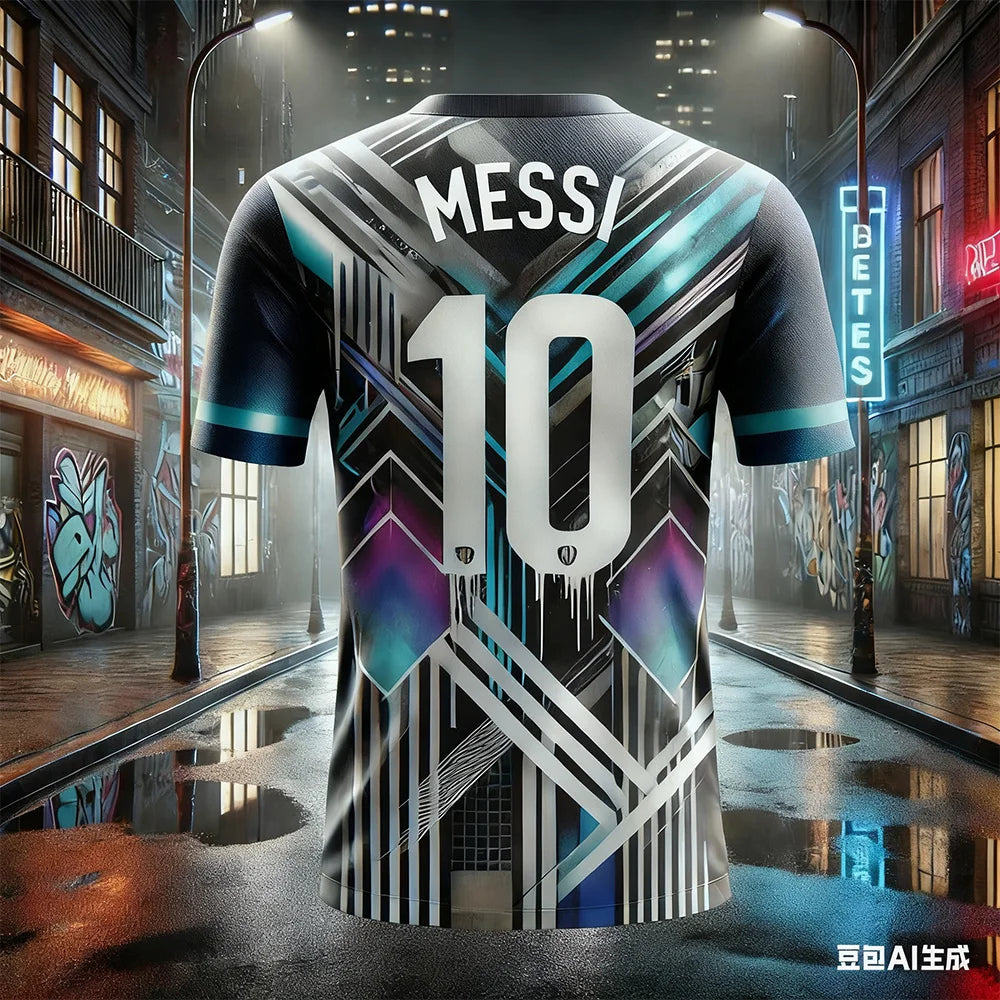 Men's Messi Champions 3D T-Shirt Quick-Dry Breathable, Daily/Outdoor Fan Commemorative Wear