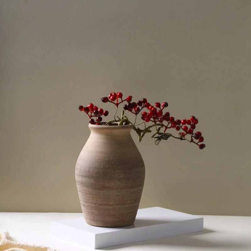 Pottery Vases Vintage Handmade Style Home Decoration Dried Flowers