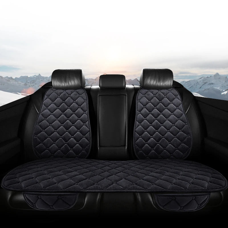 Car Seat Cover Protector Universal Winter Warm Auto Seat Cushion Rear Seat Cushion Protection Covers Back Cushion Three Piece
