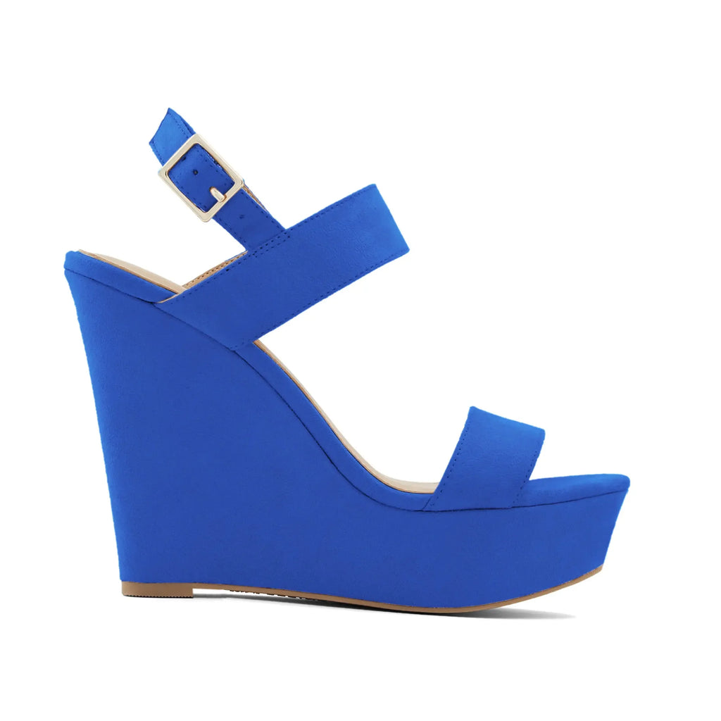 Summer Colourful Sexy Open Toe Ankle Strap Platform Wedge Women Sandals Super Buckle High Heels Gladiator Ladies Wedding Shoes