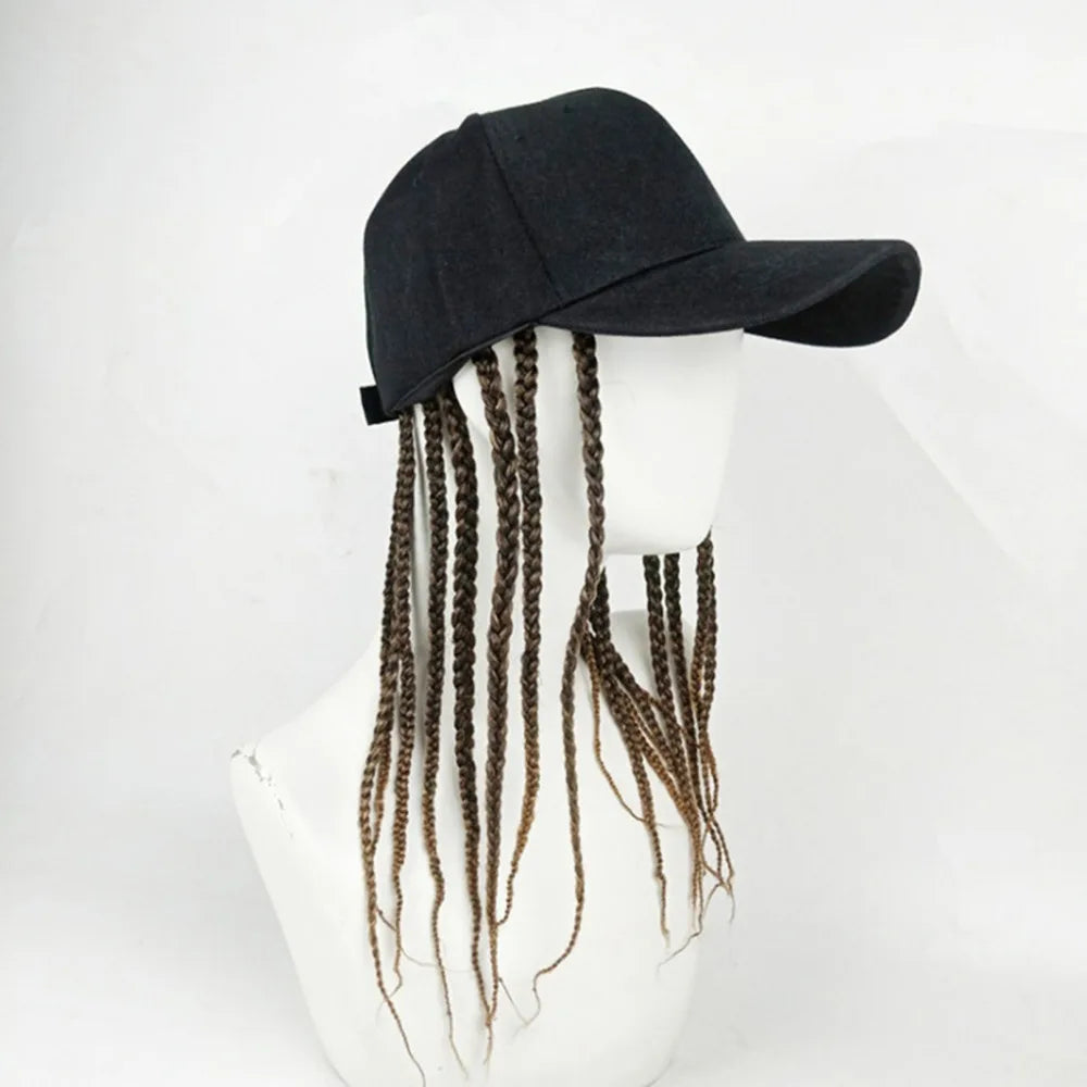 Baseball Cap Wig Hip Hop Hat Daily Wear Peaked Cap Wig Hair Dreadlocks Cap 35cm Dirty Hair Braid Sun Visor Hats Funny Costume