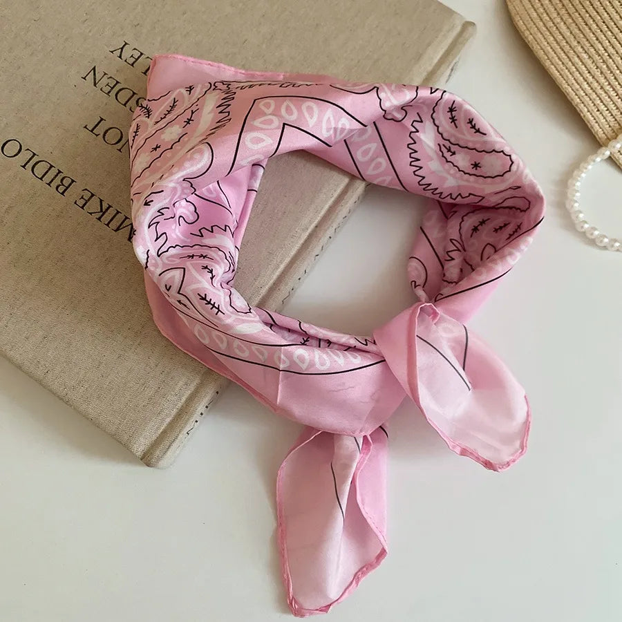 New Fashion Sunflower Printed Headscarf Hip Hop Wine Bandana Scarf Girls Square Scarves Headwear Bohemian Head Scarf Headbands D