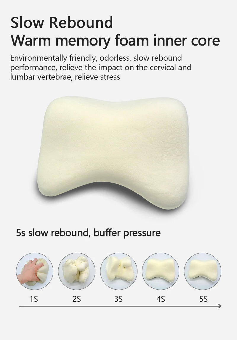Car Neck Headrest Pillow Rest Head Support Cushion Car Breathable Memory Foam Slow Rebound Guard Car Lumbar Pillow Universal