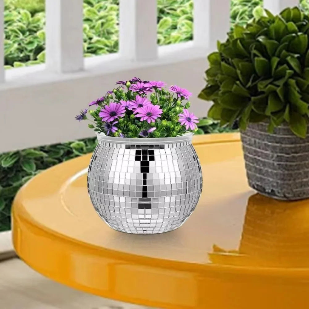 Silver Mirror Glass Decor Vase