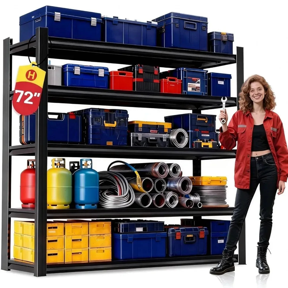 72''H × 40''W Garage Shelving, Metal Shelving Unit and Storage, 2500lb Standing Shelves,Heavy Duty Shelving with, Customized