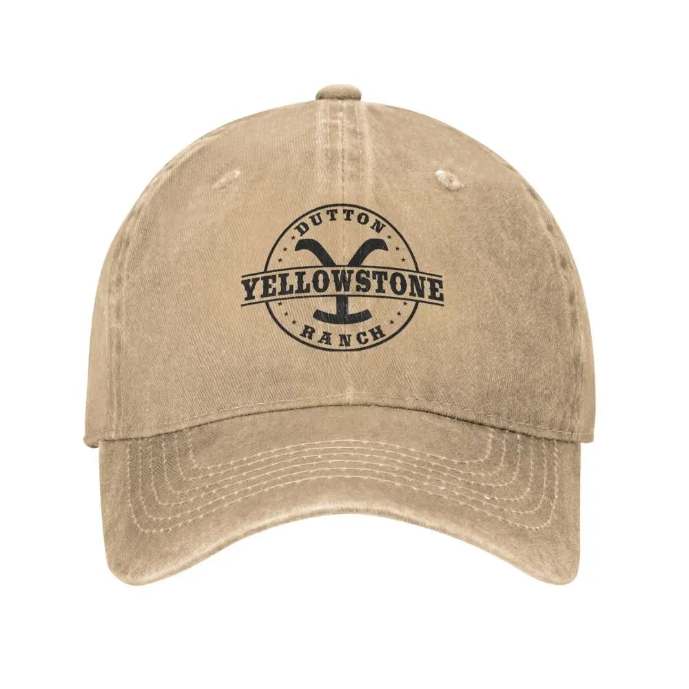 Yellowstones Dutton Ranch Baseball Cap Vintage Logo Hiking Fishing Retro Trucker Hat Unisex Men Fashion Sunshade Baseball Caps