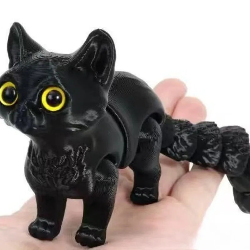12cm Articulated 3D Printed Cat Cute Animals Fidget Toys Decor for Stress Relief Desktop Decoration Pet Christmas Gift