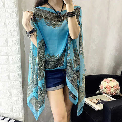 Fashion Woman Scarf Shawl Beach Cover-Ups Blouses Sun Protection Cardigan Summer Beach Holiday Cardigan Women Long Blouses Tops