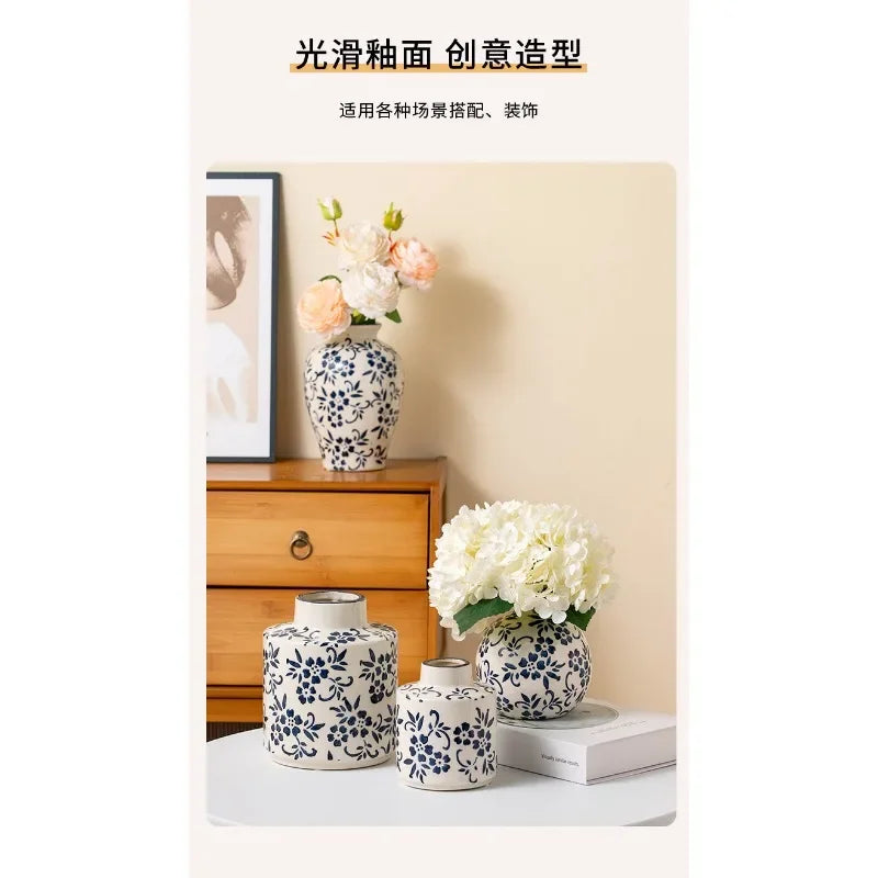 Blue and White Porcelain Vase Flower Arrangement