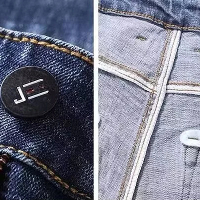 Men Fashion Loose Straight Elasticity Jeans Male Wear-resistant Slim Fit Denim Pants Smart Casual Dark Gray Trousers