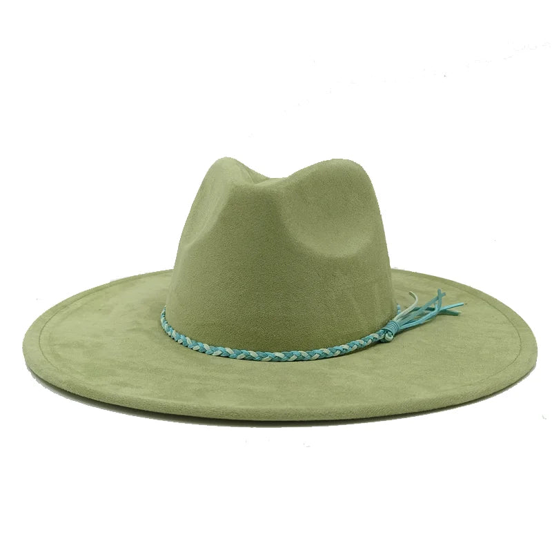 Gorras Para Hombres Three styles Suede Hat Water drop hat 9.5cm Wide Brim Fedora Hat Women's Autumn and Winter Felt Jazz Hat