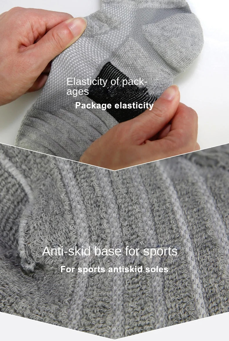 3 Pairs Breathable Mesh Athletic Terry Socks Cushioned Moisture-managing and Durable Reduces Foot for Running Hiking & Sports