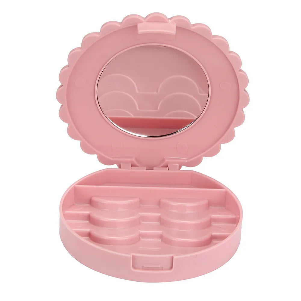 Cute Bow Beauty Pink Plastic Lashes Organizer Lashes Container Box False Eyelash Box Makeup Tool