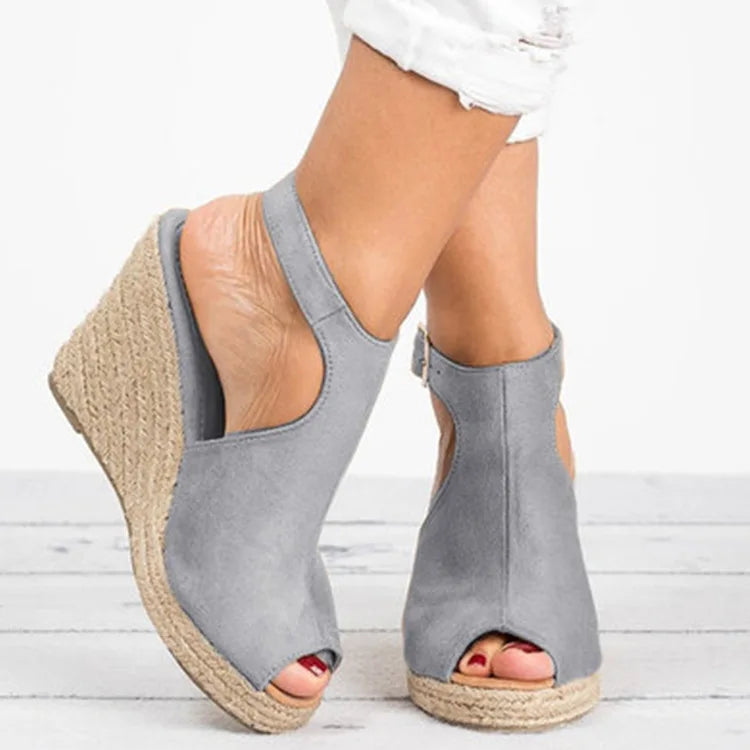 Heeled Sandals for Women Summer 2025 Espadrilles Women Sandals Comfort Buckle Strap Platform Shoes for Women New Sandalias Heels