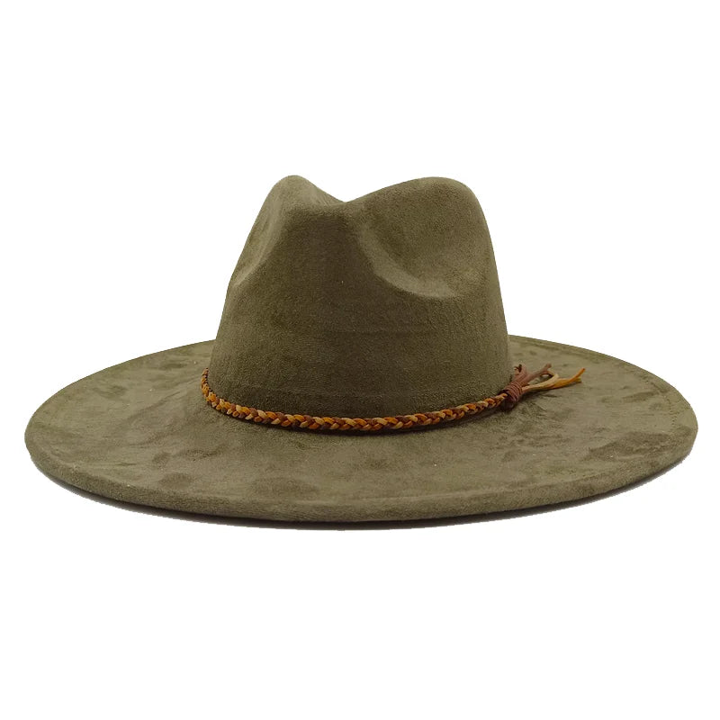Gorras Para Hombres Three styles Suede Hat Water drop hat 9.5cm Wide Brim Fedora Hat Women's Autumn and Winter Felt Jazz Hat