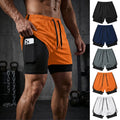 Men's 2 in 1 Running Workout Short with Phone Pocket Towel Loop Gym Athletic Quick Dry Stretchy Performance Shorts Activewear