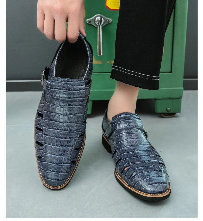 Summer New Sandals Comfortable, Lightweight, Personalized, Handsome, Fashionable, Popular, One Step Men's Leather Shoes