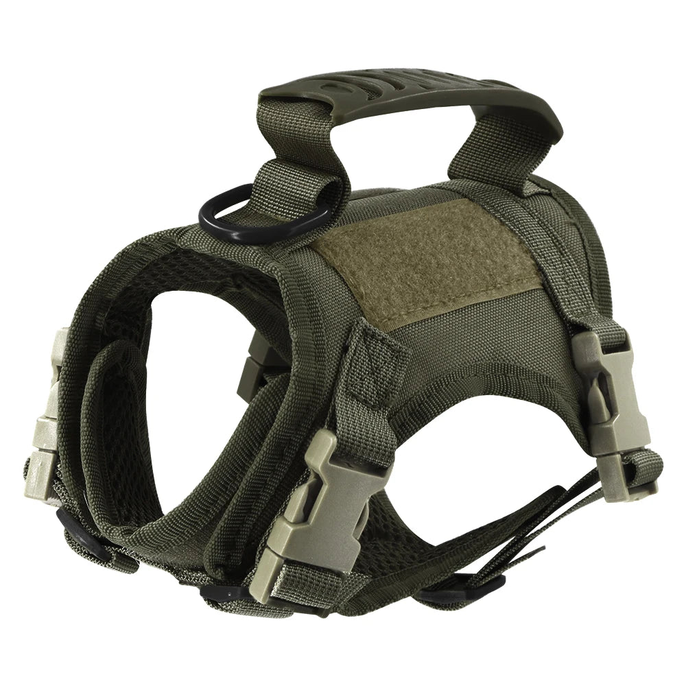 Tactical Cat Harness Leash Set Escape Proof Breathable Military Vest and Velcro for Small Dog Kittens Puppies Walking & Training