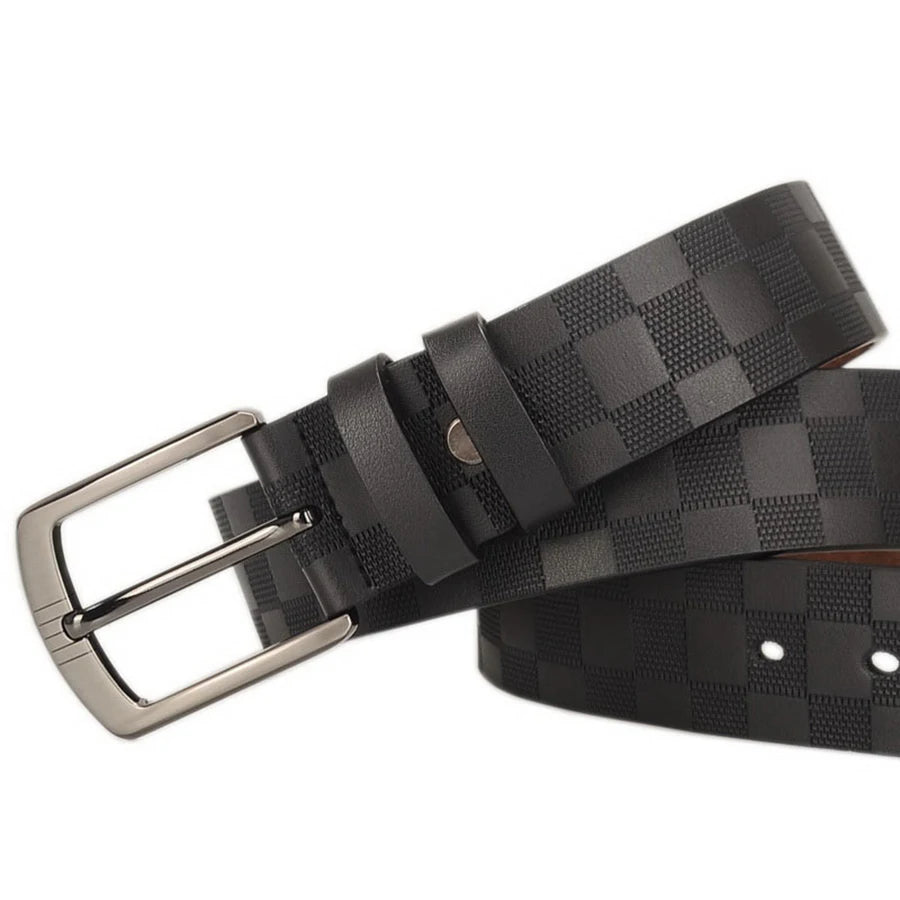 Pin Buckle Belt for Men Famous Brand Business Belt Men Genuine Leather Waist Straps Black Brown Male Jeans Belts Luxury Designer