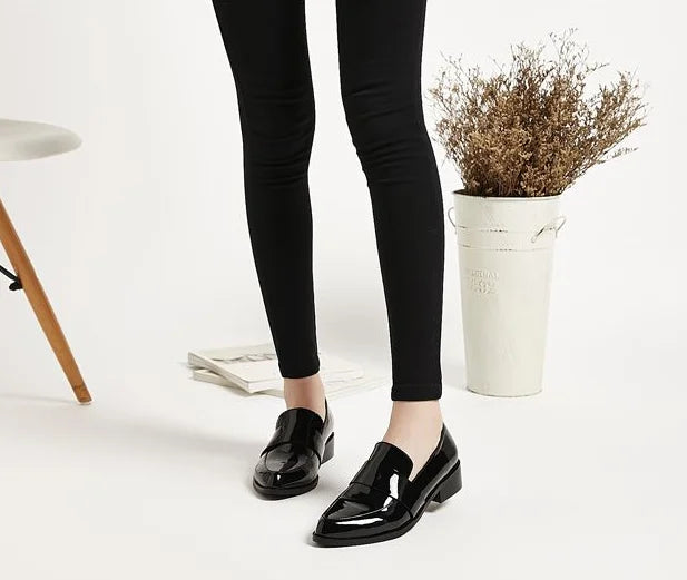 Shoes for Women 2025 Pointed Toe Ladies Summer Footwear Low Heel Elegant Black Moccasins Formal Korean Style Chic Point Lastest