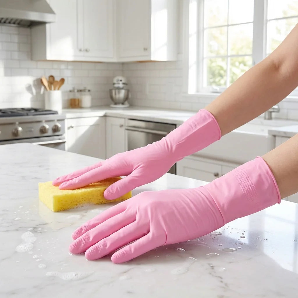 100 Pcs Pink Nitrile Gloves, Stretch Resistant for Cooking, Safe Food Handling, Disposable & Durable