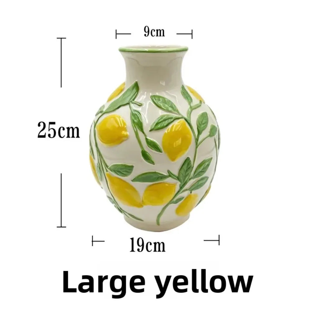 Ceramic Lemon Flower Vase