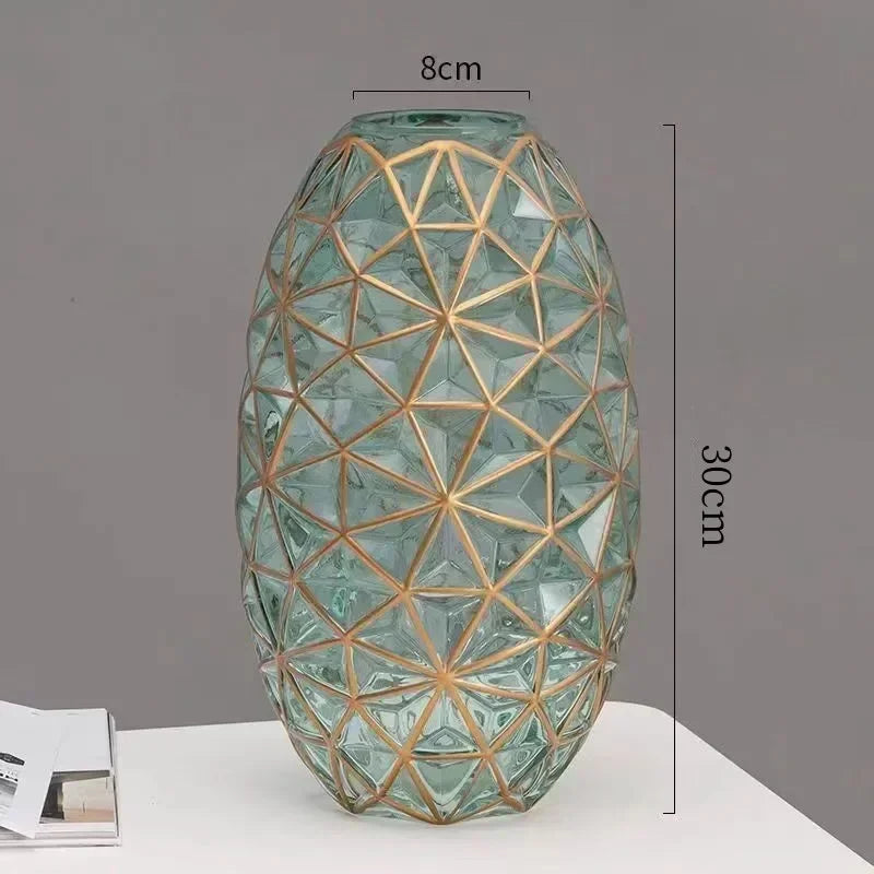 Light Luxury Nordic Glass Vase Living Room Decoration