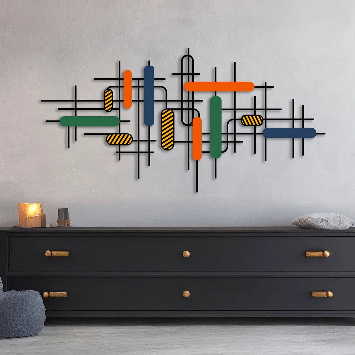A Modern Luxury Style Colorful Metal Wall Art Piece, Wall Decoration for Living Room and Bedroom, Abstract Wall Decor, Geometric Wall Art, Medieval Decorations, Statue Wall Decor
