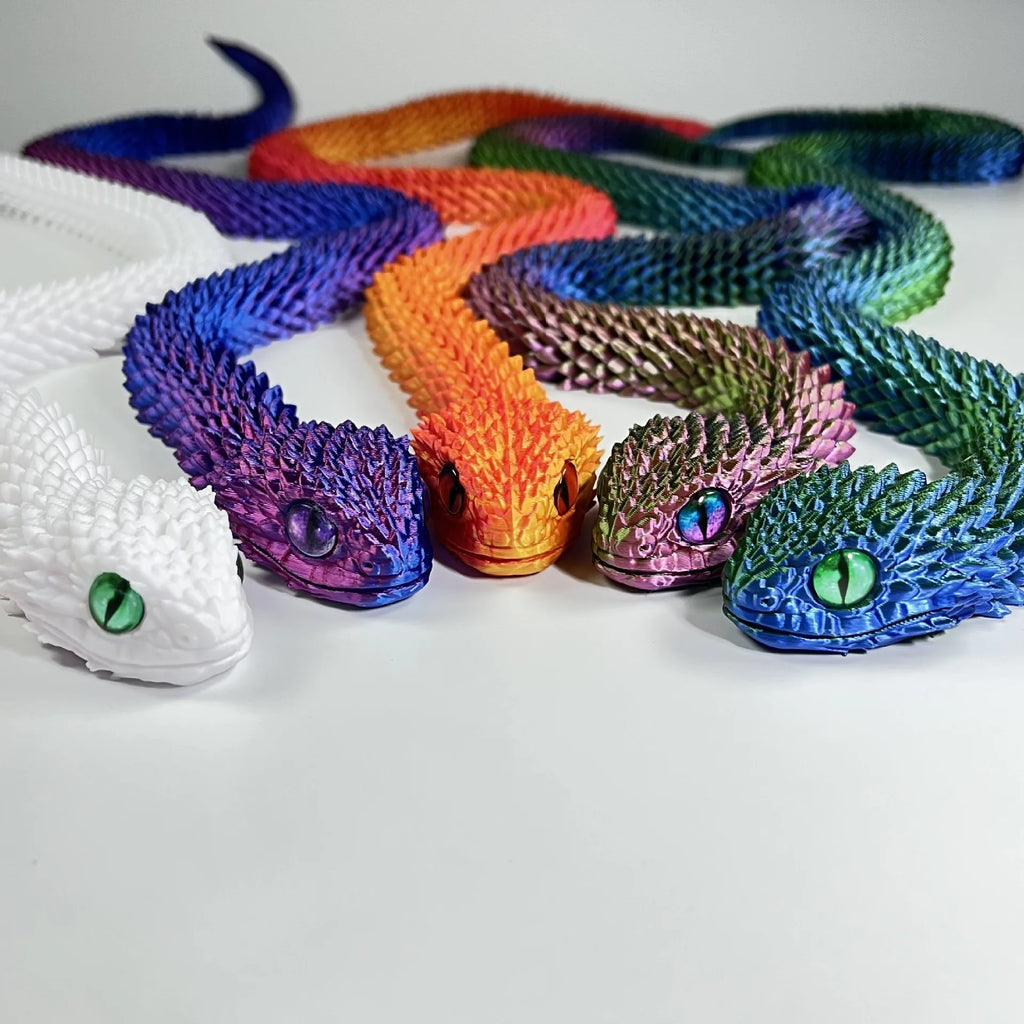 3D Printed Snake Movable Joint Simulation Snake Figurine Creative Home Office Desktop Ornament