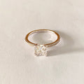 Lxalry Platinum Rhinestone Ring – 4-Claw Double Stone, Handmade Lightweight Jewelry for Day to Night