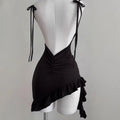 Sexy Sleeveless Backless Mini Dress – Lace Up Bodycon Club Dress