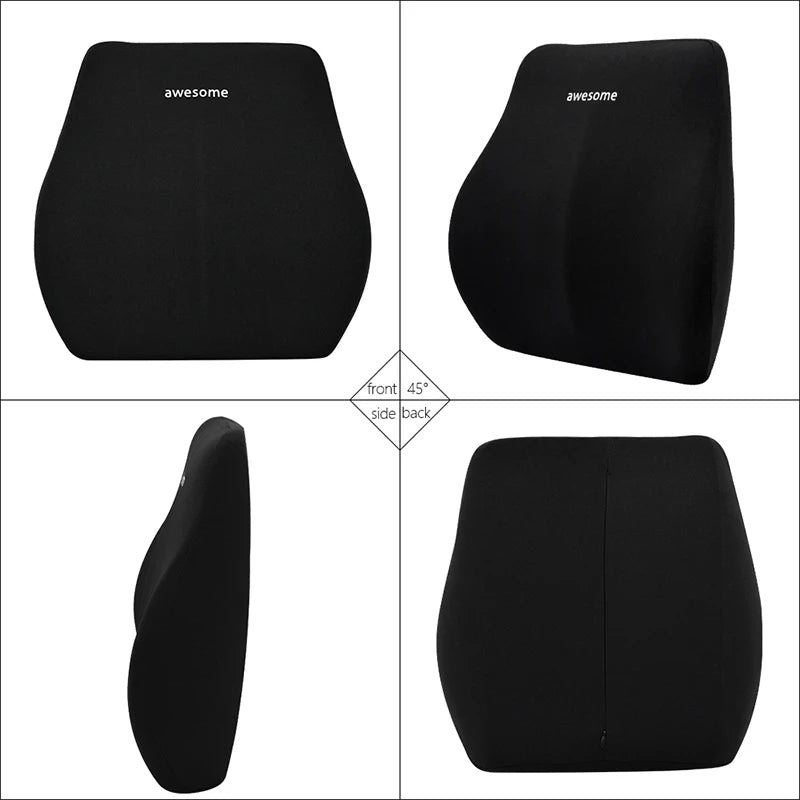 Car Lumbar Back Support Headrest Neck Pillow Memory Foam Lumbar Pillow Universal Soft Neck Pillows Cushion Car Seat Cushion